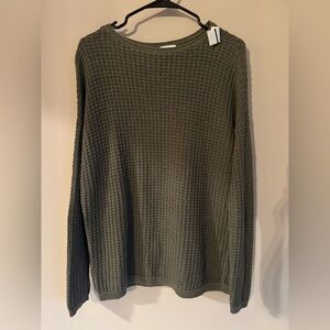 J. Jill Sage Waffle Knit Sweater pretty color for fall